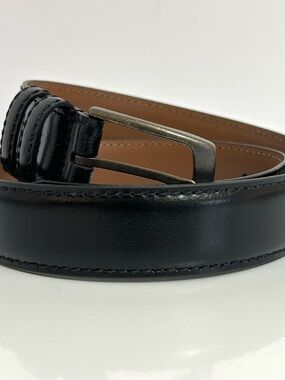 Joseph Abboud Italian Leather Mens Belt Sz 30 Black Handcrafted in USA